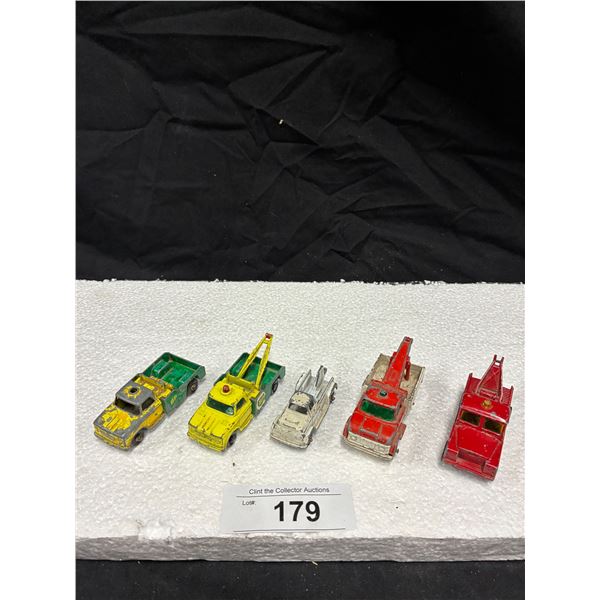 5 vintage Matchbox die cast tow trucks