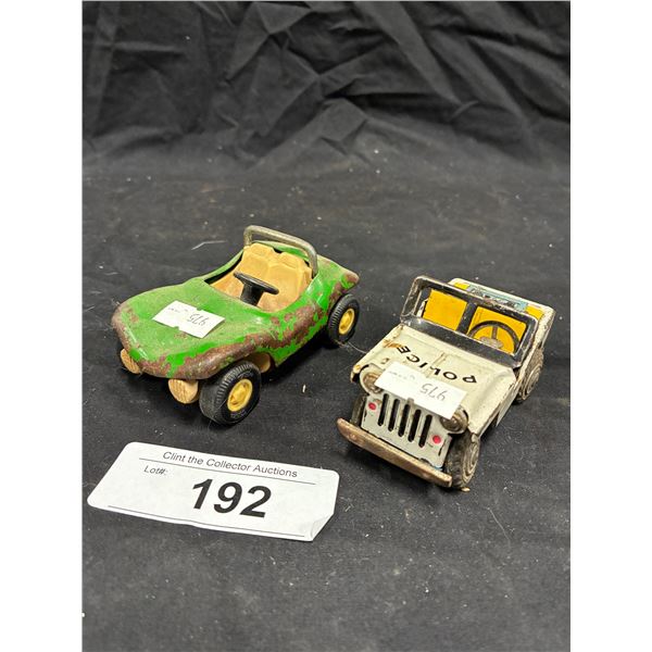 2 vintage cars, 1 made in Japan 3" 1 Tonka 4"