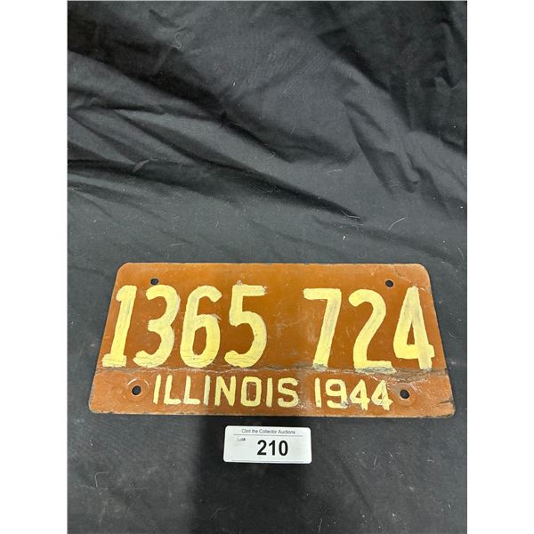 Vintage 1944 Illinois Masonboard license plate