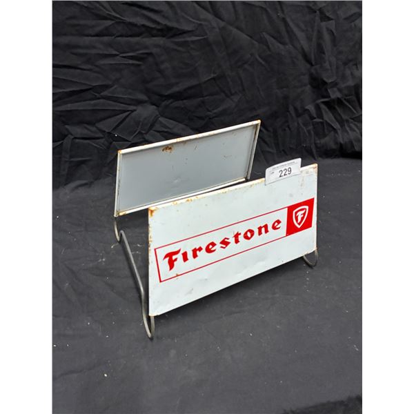 Vintage metal Firestone tire store display rack