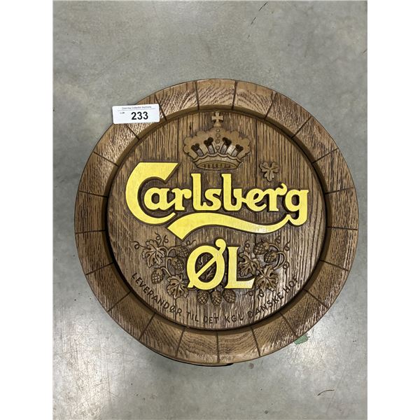 Vintage Carlsberg Ol' Barrel sign 16" dia