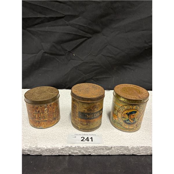 3 rare 1920s Players Navy Cut tobacco tins 3" each