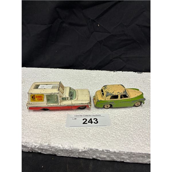 2 vintage die cast cars, 1 Dinky Toys, 1 Corgi Toys