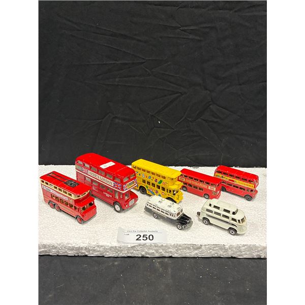 7 die cast buses largest is 5"