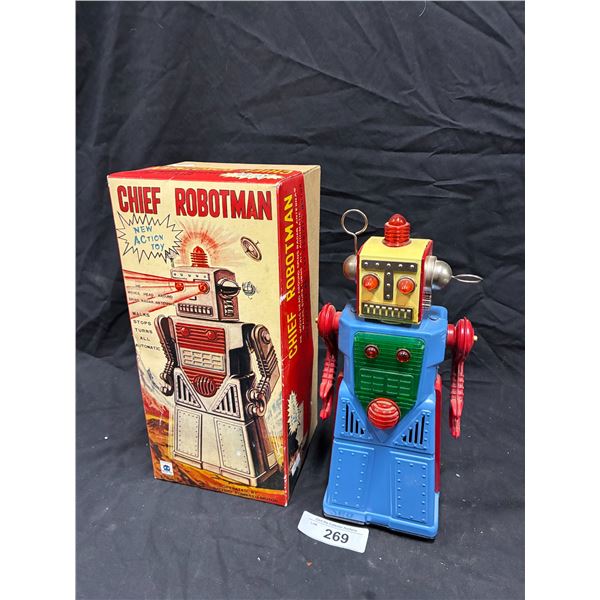 Vintage Chief Robot Man in box 13"