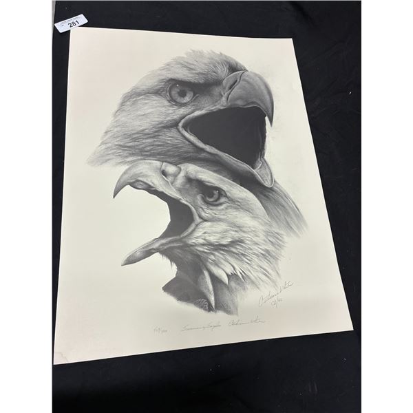Original Screaming Eagles by Catherine White limitied edition print 409/500 26"x20"
