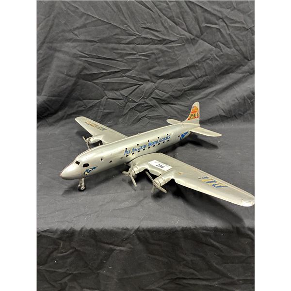 Beautiful 50s pressed steel Pan American Airways plane 28" wingspan