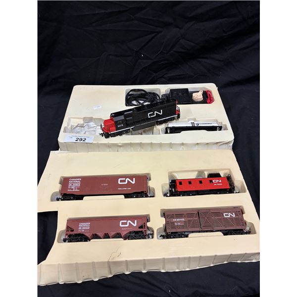 Vintage locomotive train with controls