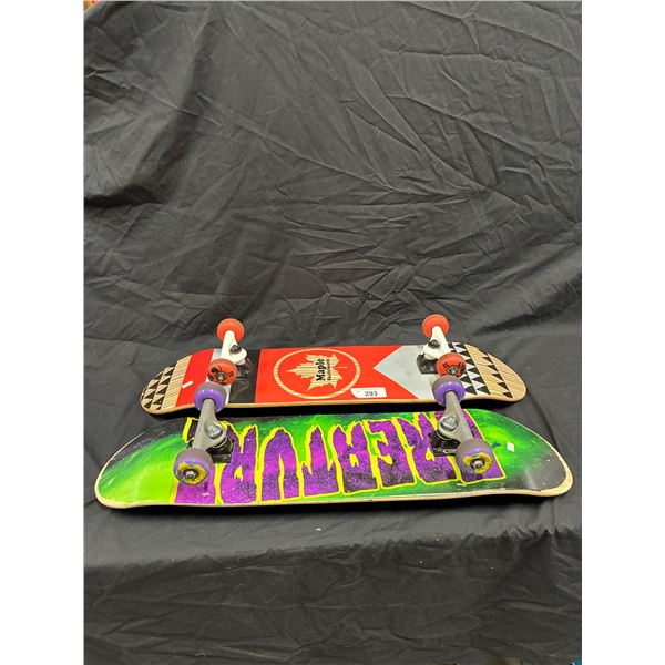 Pair of vintage skateboards ea 30"