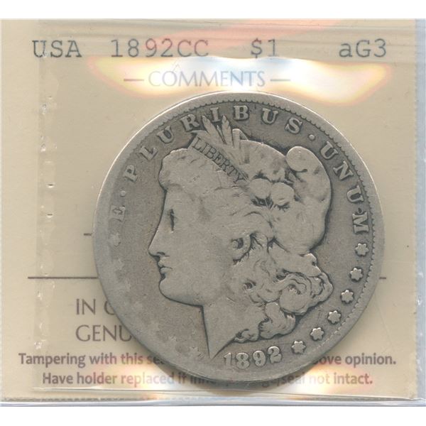1892cc USA Silver Dollar
