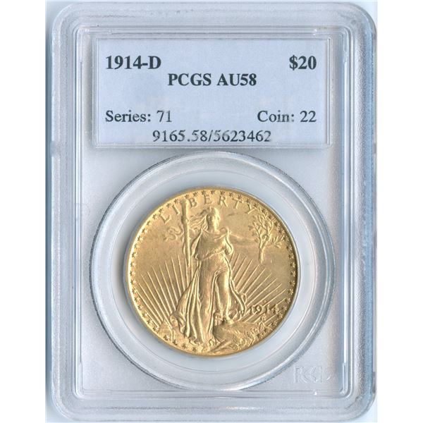 1914D USA Saint Gaudens $20 Gold
