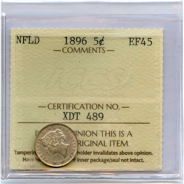 1896 Newfoundland Five Cents