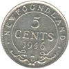 Image 2 : 1946H Newfoundland Five Cents - Key Date *SCARCE *