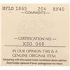 Image 3 : 1865 Newfoundland Twenty Cents