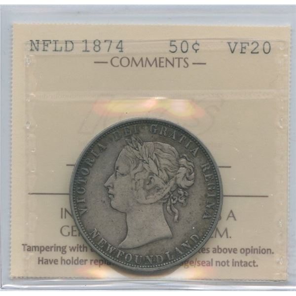 1874 Newfoundland Fifty Cents