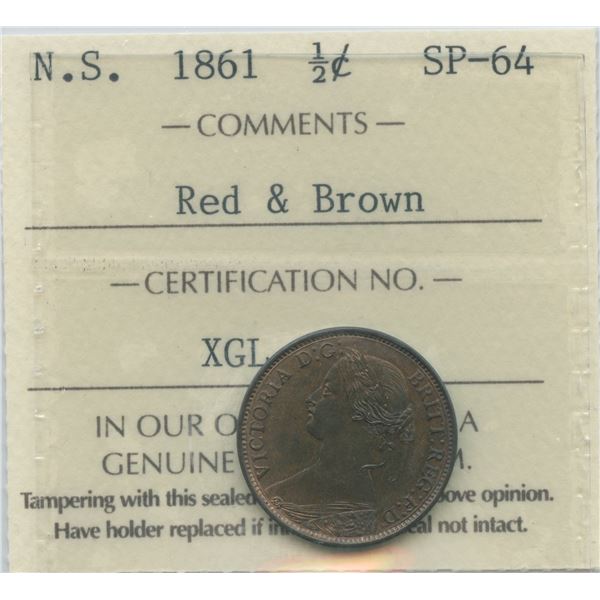 1861 Nova Scotia Half Cent - Specimen
