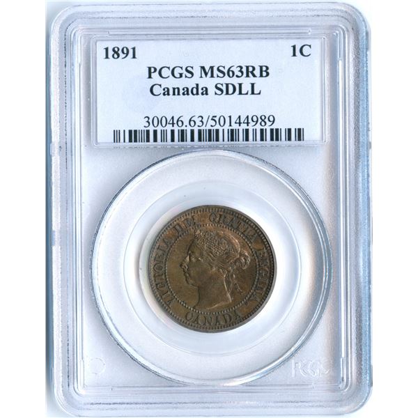 1891 One Cent - Small Date, Large Leaves