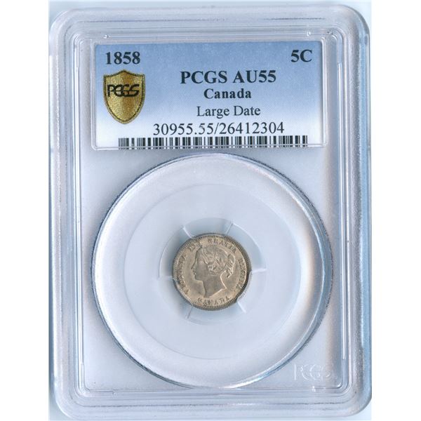 1858 Five Cents - Large Date