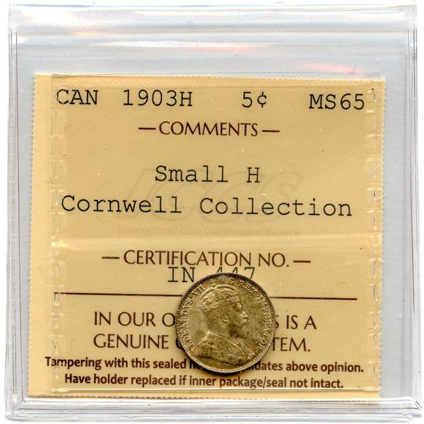 1903H Five Cents - Small H