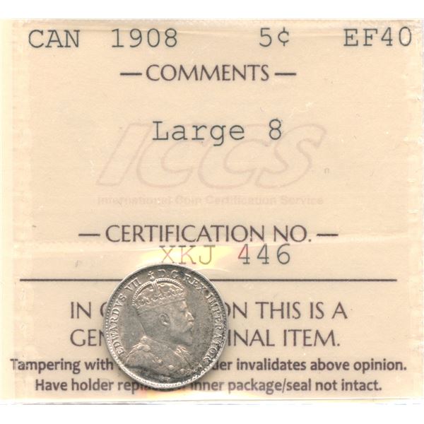 1908 Five Cents - Large 8