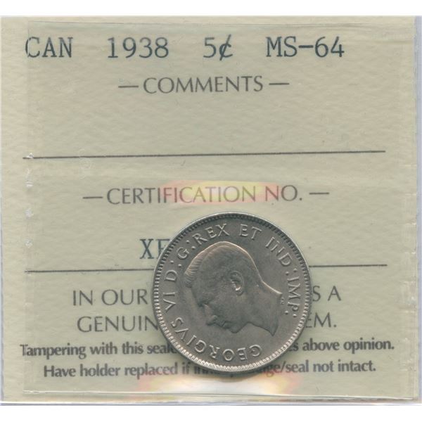 1938 Five Cents