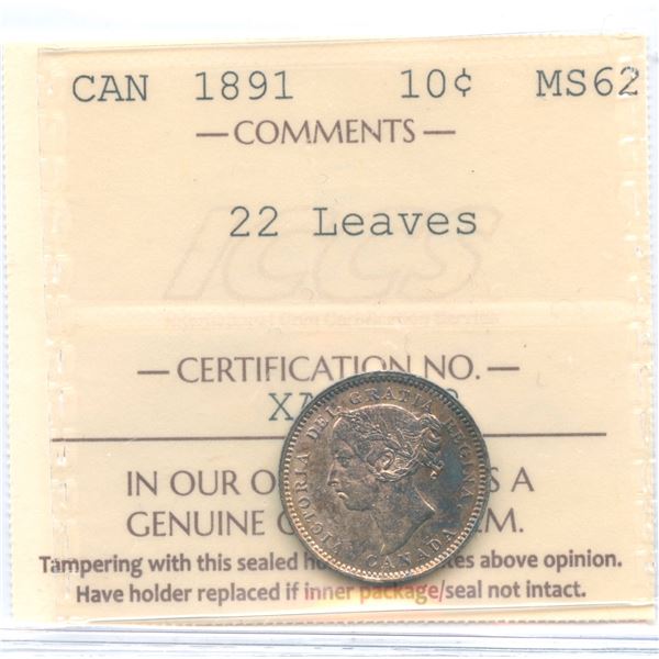1891 Ten Cents - 22 Leaves