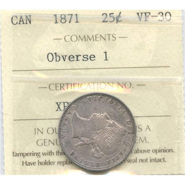 1871 Twenty-Five Cents