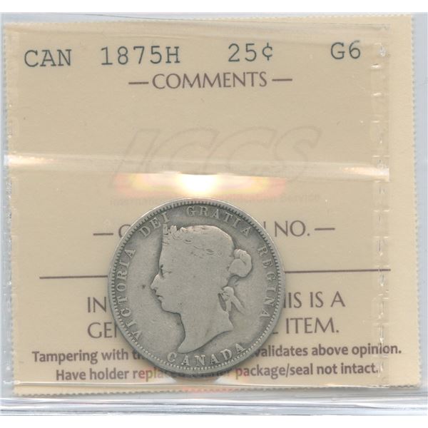 1875H Twenty-Five Cents - Key Date