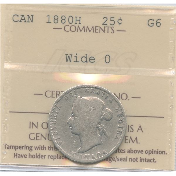 1880H Twenty-Five Cents - Wide 0