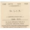 Image 3 : 1870 Fifty Cents - No L.C.W.