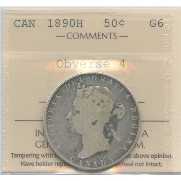 1890H Fifty Cents - Key Date - Obverse 4