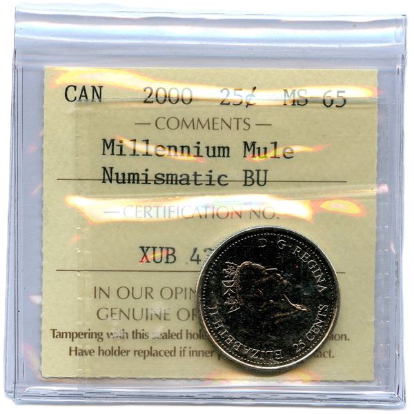 2000 Millennium Mule Twenty-Five Cents