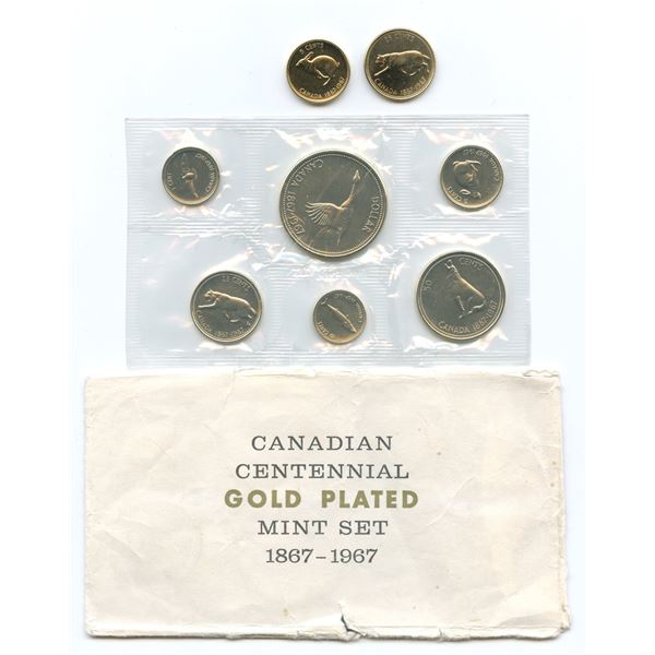1867-1967 gold-plated Canadian Centennial mint set