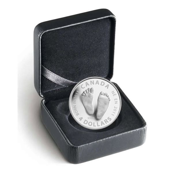 2011 $4 Canada Welcome to the World - Baby Feet Fine Silver