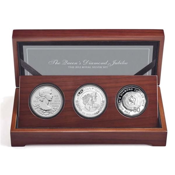2012 The Queen's Diamond Jubilee - Royal Silver 3-Coin Set