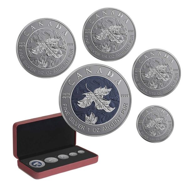 2019 Canada Fine Silver Maple Leaf Fractional Set - A Bicentennial Celebration