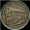 Image 1 : Br. 524. Bank of Montreal 1839 Side View Half Penny Token.