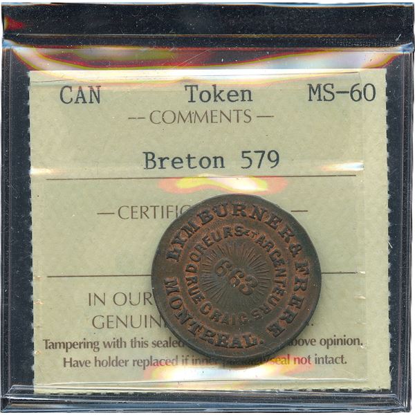 Br. 579. Lymburner & Frere Montreal Advertising Token Copper.