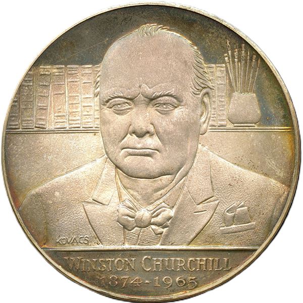 British Historical Medal. Winston Churchill 1874-1965 Medal Silver.