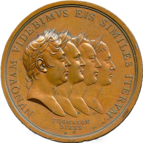 British Historical Medal. The Peace Of Paris Bronze Medal.