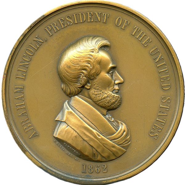 1862 Abraham Lincoln Indian Peace Medal Restrike Bronze.