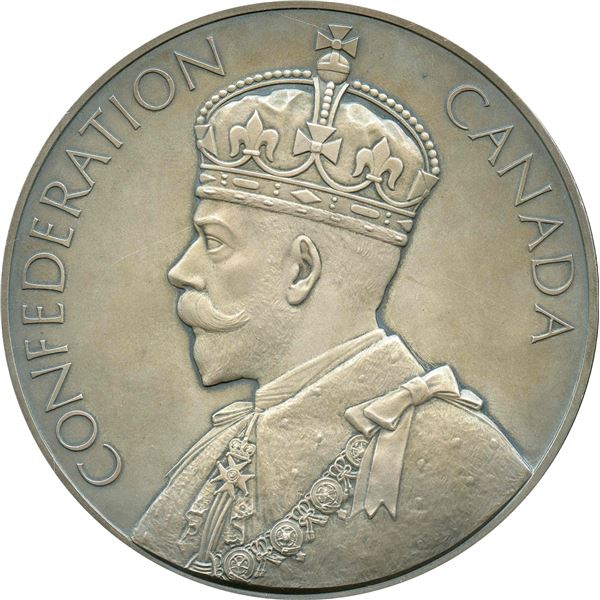 60th Anniversary of Canadian Confederation Silver Table Medal. 1927.