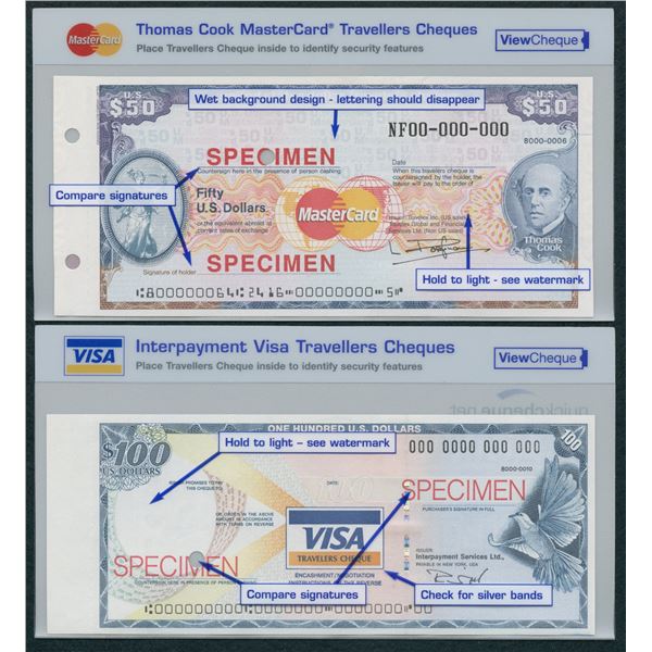 Specimen Travellers Cheques
