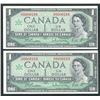Image 1 : Bank of Canada $1, 1967 - Low Numbered Pair