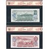 Image 2 : Bank of Canada $1 & $2 - Low Number Match Set