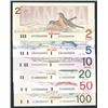 Image 1 : Bank of Canada $2 - $100 Specimen Set S/N:0195