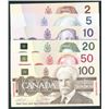 Image 2 : Bank of Canada $2 - $100 Specimen Set S/N:0195