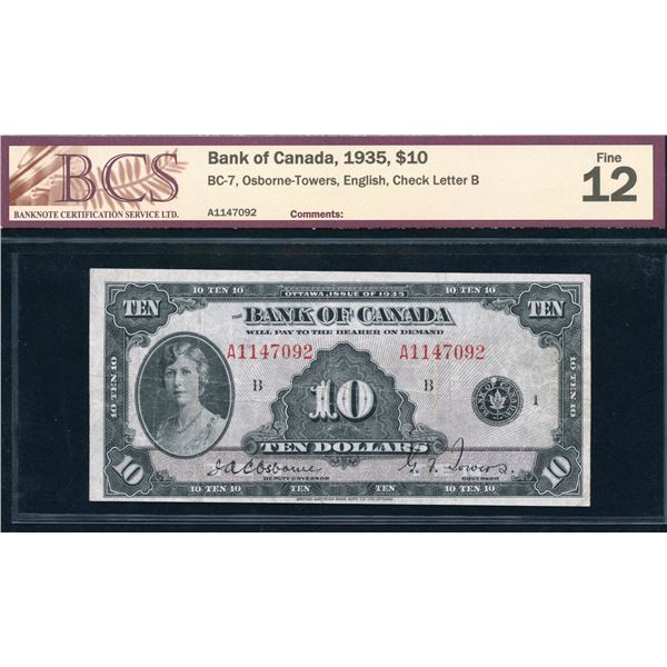 Bank of Canada $10, 1935