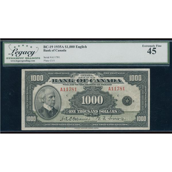 Bank of Canada $1000, 1935