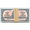 Image 1 : Bank of Canada $2, 1937 - Original wrapped bundle of 100 Notes